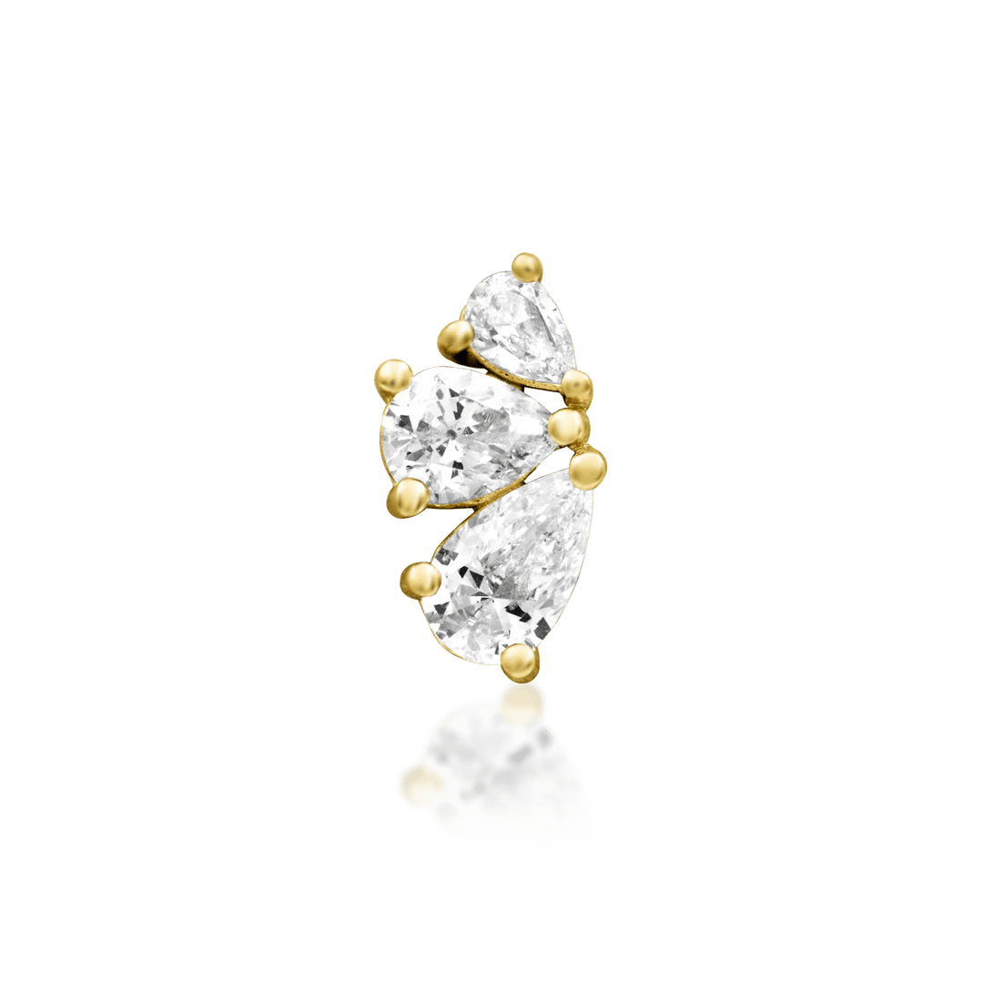 Top-down photo of Padma end – organic symmetry and polished gold