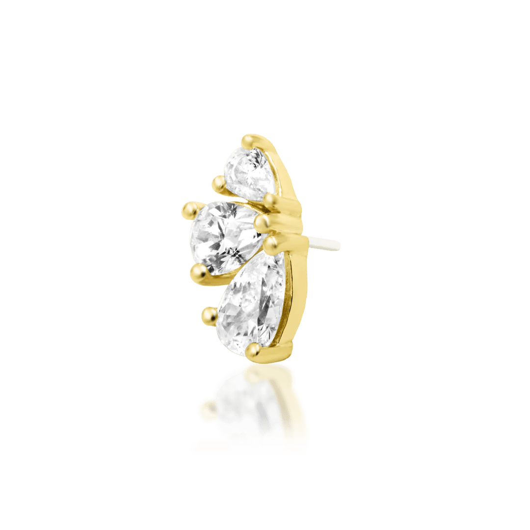 Padma End Worn in Conch Piercing – Yellow Gold Variant