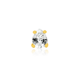 Pear-Cut – 14K Gold CZ Teardrop Threadless End