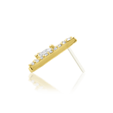 Model Wearing Pointessa in Flat Piercing – Geometric Look