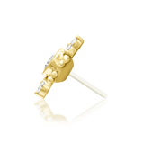 Praise 14K Gold Threadless End with Center Diamond and Halo – Front View