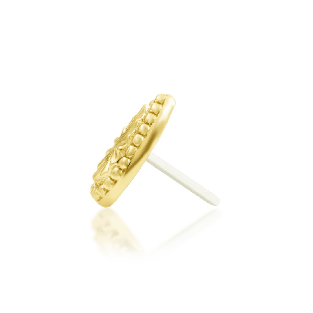 Remi 14K Gold Threadless End with Beaded Teardrop Shape