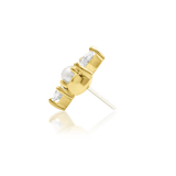 Minimalist gold piercing end with bright gemstone accents