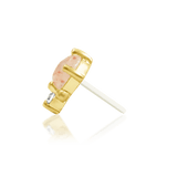 Rosalind 14K Gold Threadless End with Sunstone and CZ – Front View