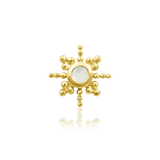 Ruth threadless end in 14k yellow gold – moonstone with beaded frame