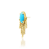 Close-Up of Oval Turquoise Gemstone and Beaded Chains – Sienna End