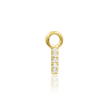 Spotlight threadless end in 14K gold with CZ stones