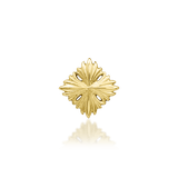 Victor threadless end in 14k yellow gold – front view with textured detail