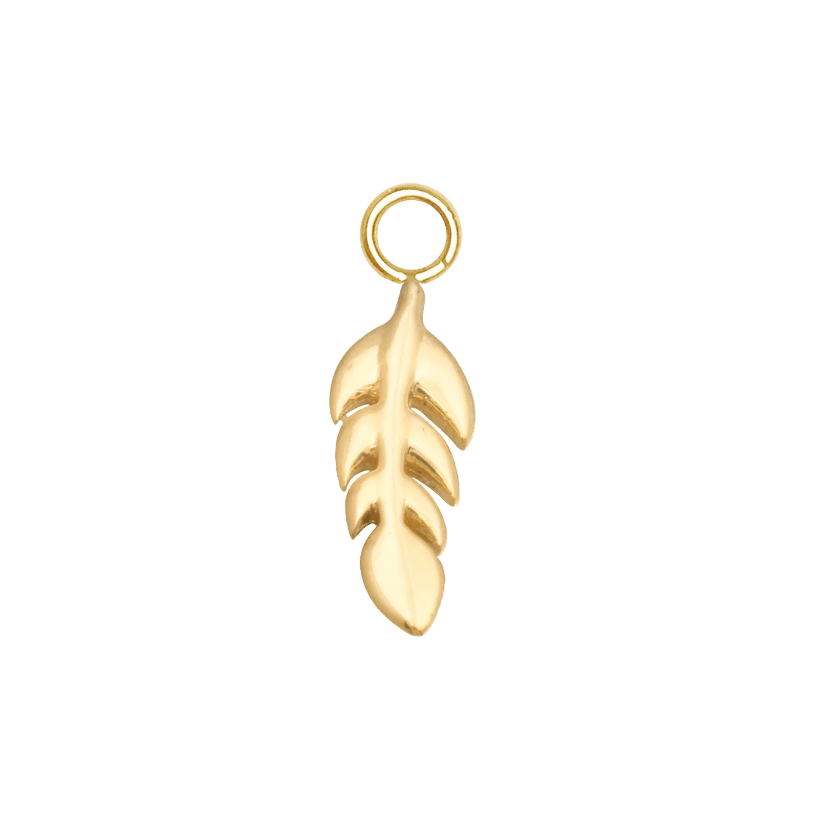 Leaf – 14K & 18K Gold Charm - piercing - zone.com