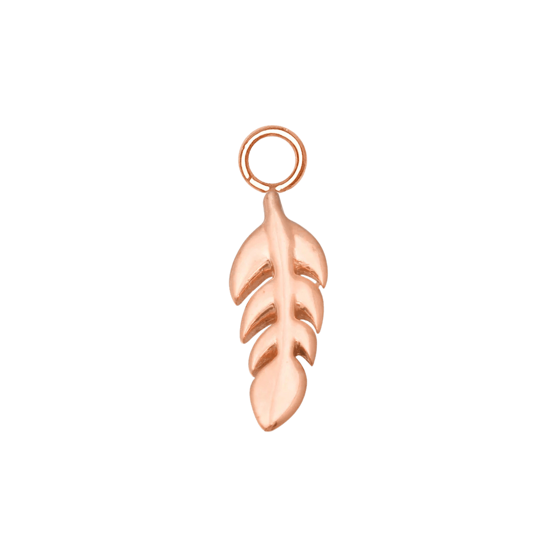 Leaf – 14K & 18K Gold Charm - piercing - zone.com