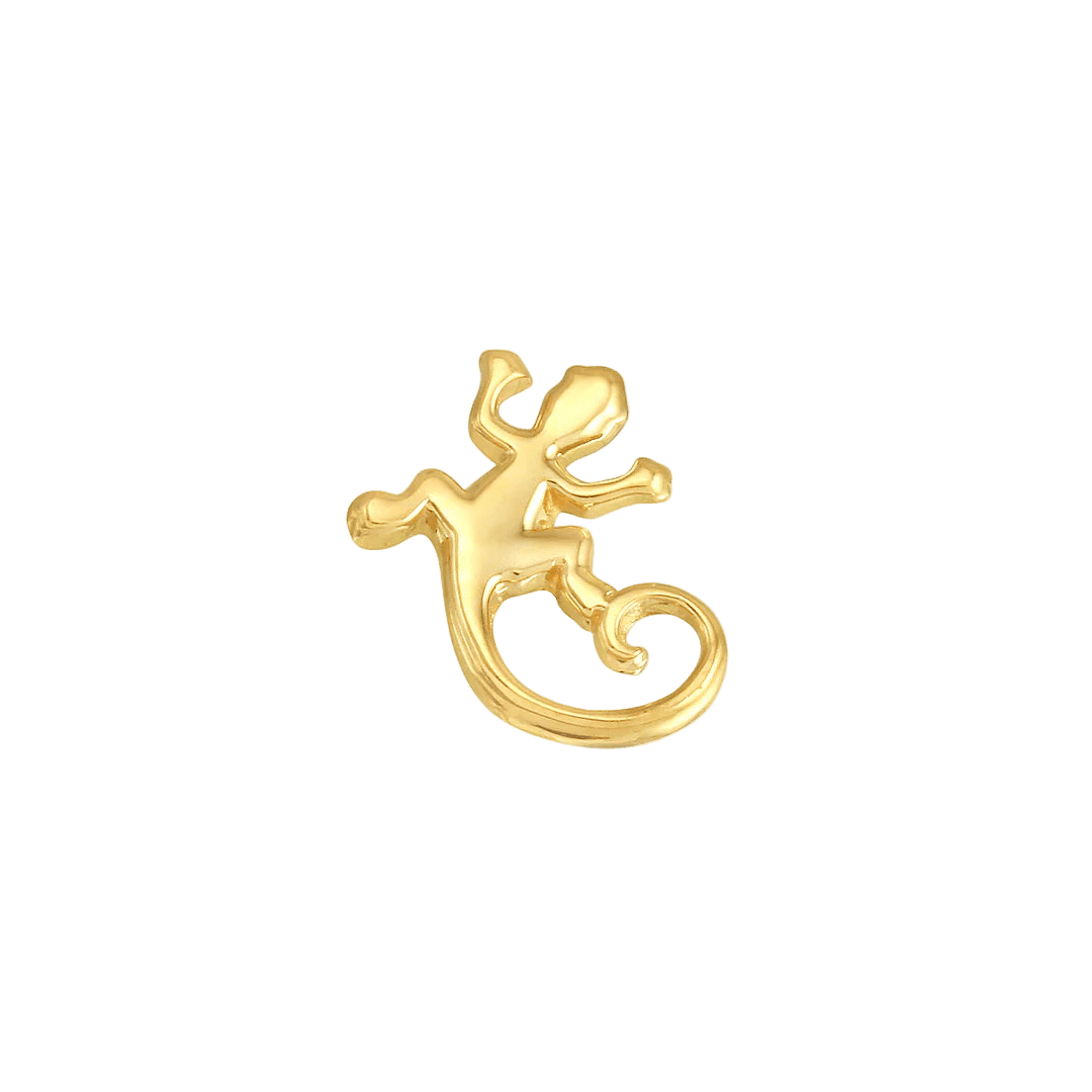 Lizard – 14K Gold Threadless & Threaded End - piercing - zone.com