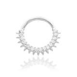Lovina – 13 CZ Halo – 14K Gold Clicker Ring - piercing - zone.com