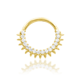 Lovina – 13 CZ Halo – 14K Gold Clicker Ring - piercing - zone.com