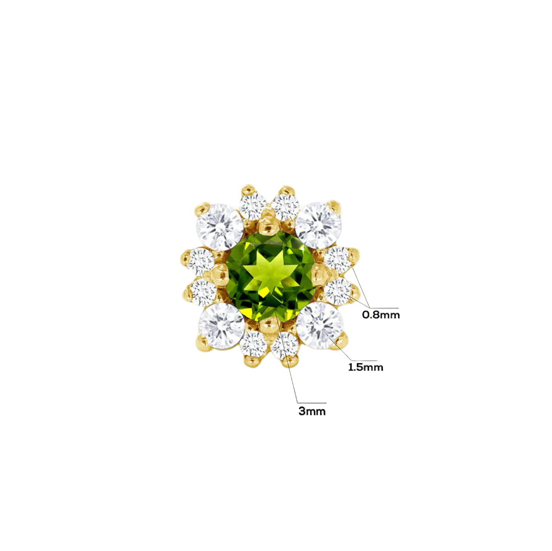 Marianna – 14K/18K Gold Multi-Gem Cluster Threadless End