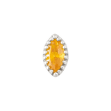 Marquis – 14K Gold Scalloped Birthstone Threadless End - piercing - zone.com