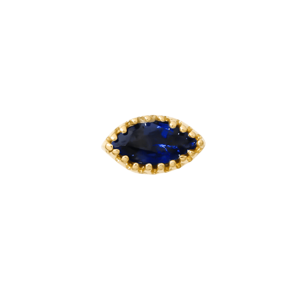 Marquis – 14K Gold Scalloped Birthstone Threadless End - piercing - zone.com