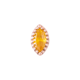 Marquis – 14K Gold Scalloped Birthstone Threadless End - piercing - zone.com