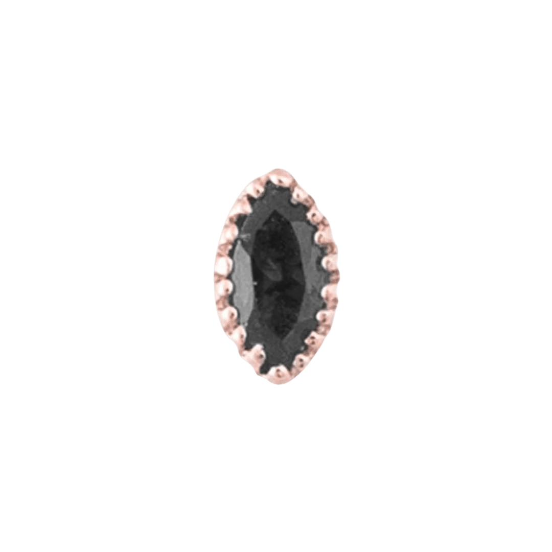 Marquis Scalloped – 14K Gold CZ Threadless End - piercing - zone.com