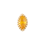 Marquis Scalloped – 14K Gold CZ Threadless End - piercing - zone.com