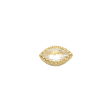 Marquis Scalloped – 14K Gold CZ Threadless End - piercing - zone.com