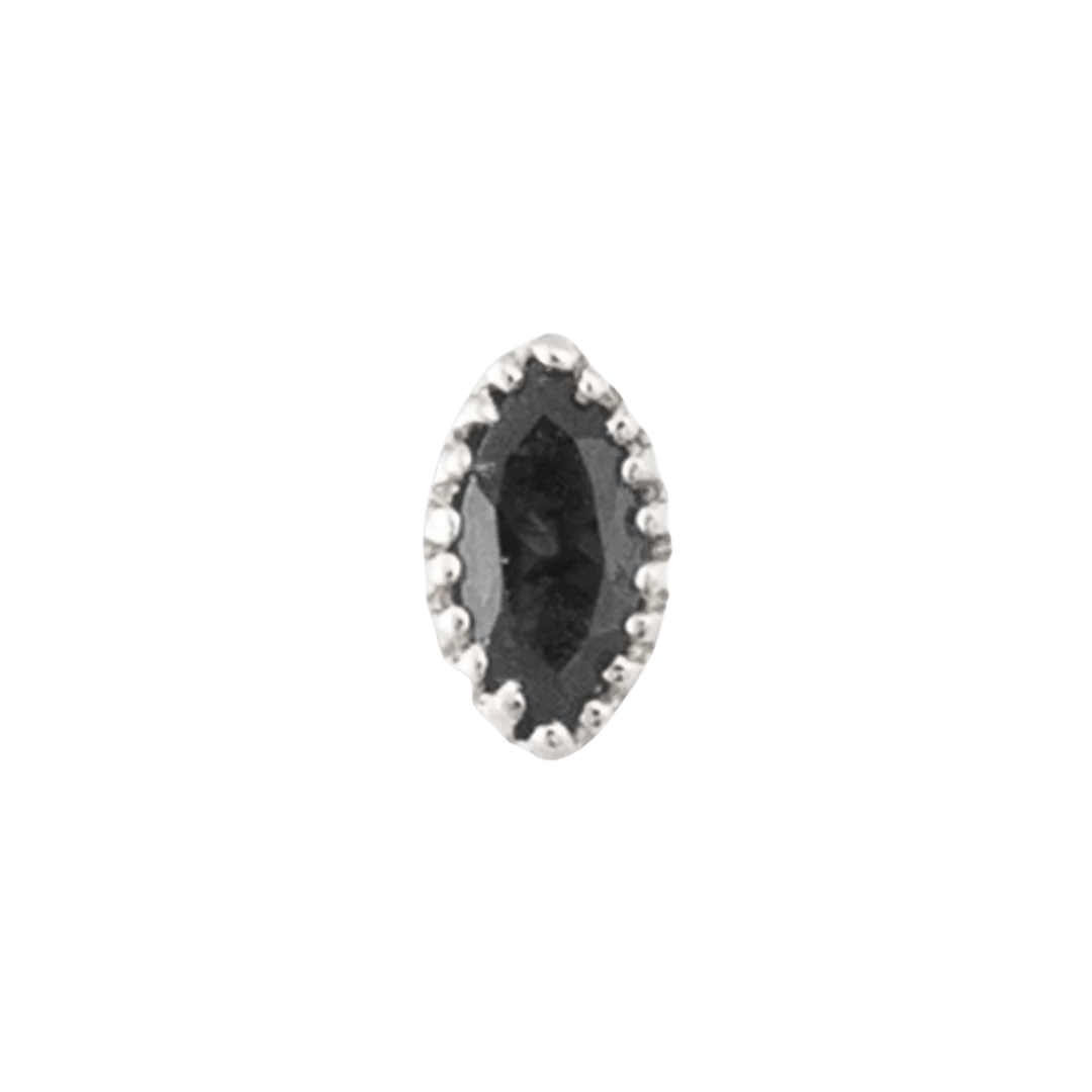 Marquis Scalloped – 14K Gold CZ Threadless End - piercing - zone.com