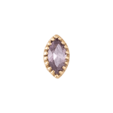 Marquis Scalloped – 14K Gold CZ Threadless End - piercing - zone.com