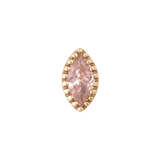 Marquis Scalloped – 14K Gold CZ Threadless End - piercing - zone.com