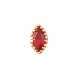 Marquis Scalloped – 14K Gold CZ Threadless End - piercing - zone.com