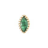 Marquis Scalloped – 14K Gold CZ Threadless End - piercing - zone.com