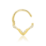 Marssa – 10 CZ Pavé – 14K Gold Clicker Ring - piercing - zone.com