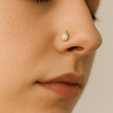 Mary – 14K Gold & CZ Threadless End - piercing - zone.com