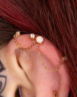 Mei Chains – Opal & CZ Triple Drop – 14K Gold Threadless End - piercing - zone.com