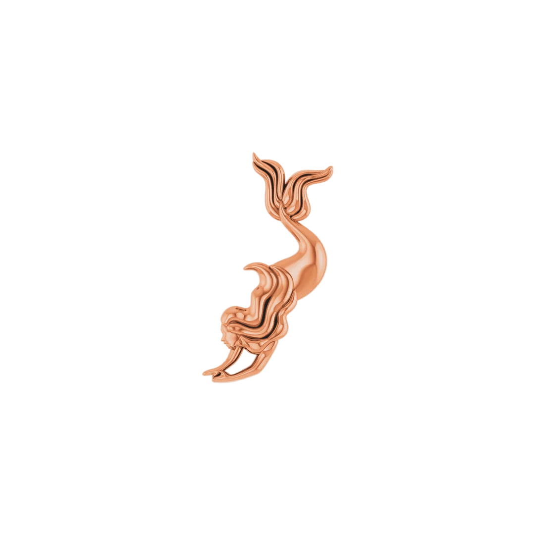 Mermaid – 14K Gold Threadless & Threaded End - piercing - zone.com