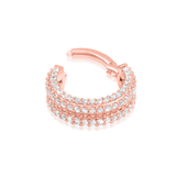 Mie - Mie – 130 CZ Pavé Band – 14K Gold Clicker Ring - piercing - zone.com