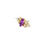 Mimosa – 14K Gold Birthstone & Diamond Threadless End - piercing - zone.com