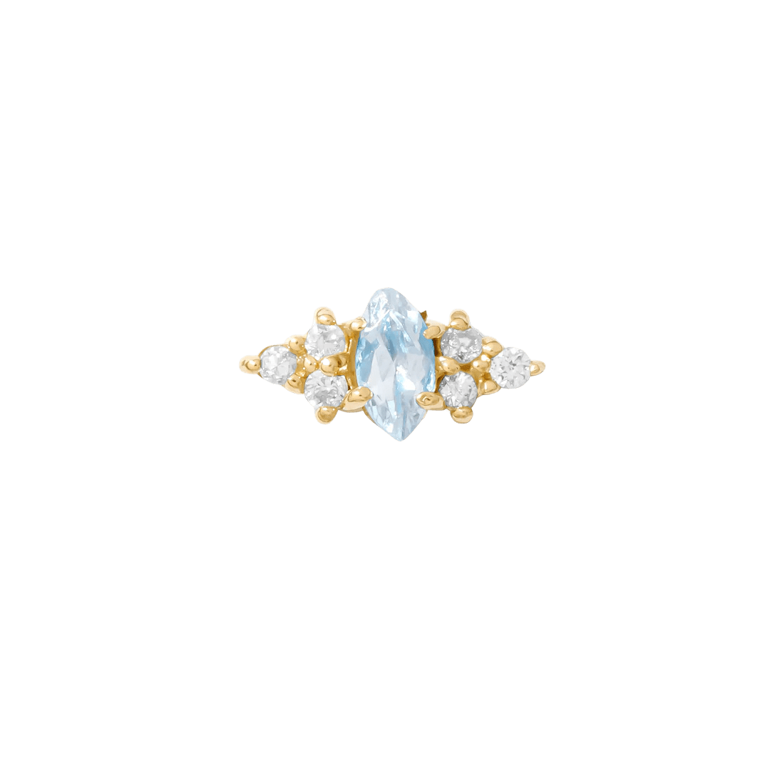Mimosa – 14K Gold Birthstone & Diamond Threadless End - piercing - zone.com