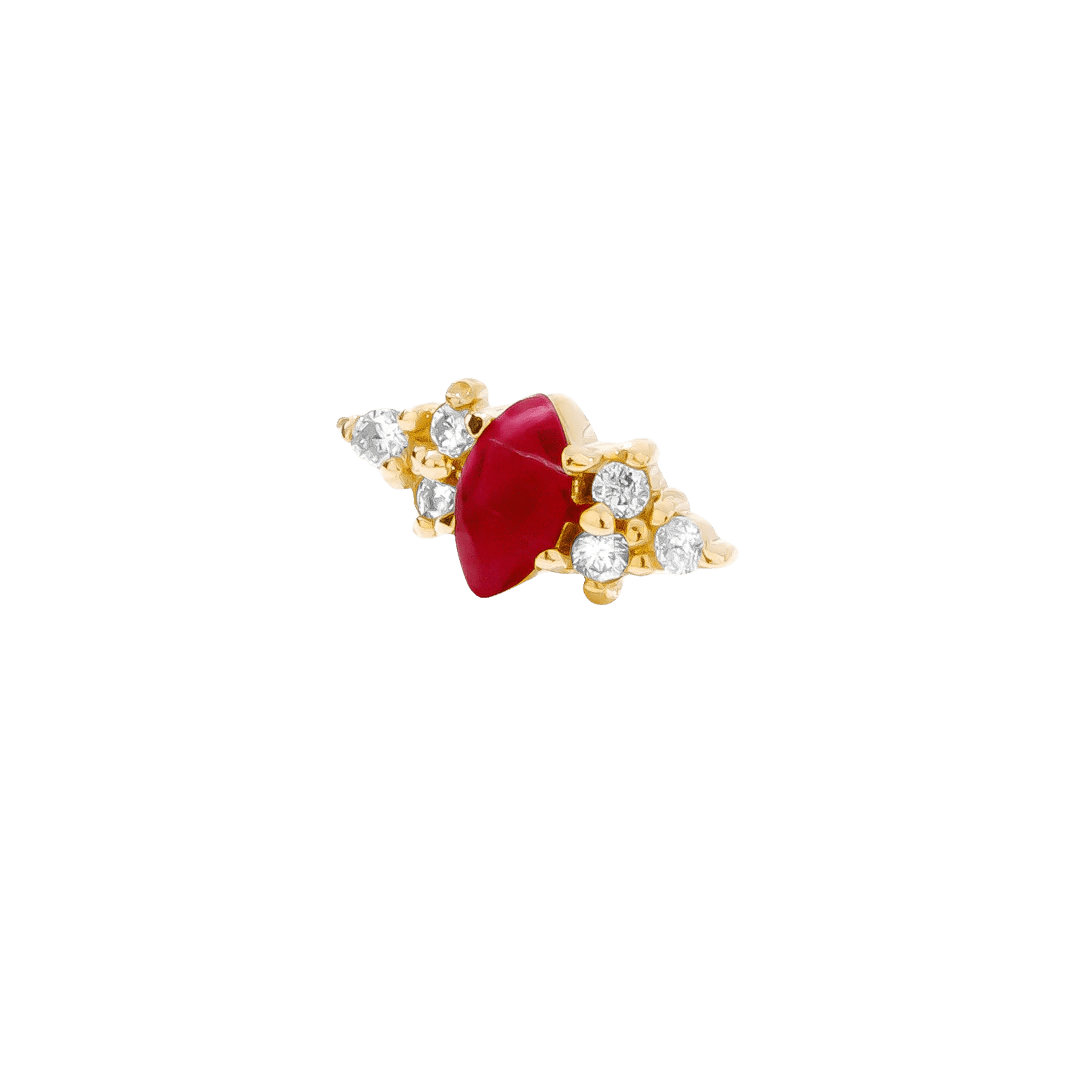 Mimosa – 14K Gold Birthstone & Diamond Threadless End - piercing - zone.com