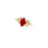 Mimosa – 14K Gold Birthstone & Diamond Threadless End - piercing - zone.com
