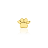 Mini Paw – Tiny Paw Print – 14K Gold Threadless End - piercing - zone.com