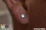Mini Paw – Tiny Paw Print – 14K Gold Threadless End - piercing - zone.com