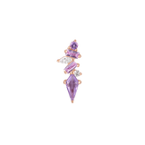 Mixt – Amethyst & Pink Sapphire Cluster – 14K Gold Threadless End - piercing - zone.com