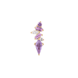 Mixt – Amethyst & Pink Sapphire Cluster – 14K Gold Threadless End - piercing - zone.com
