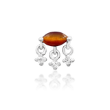 Mona – Tiger Eye & CZ Radiant Cluster – 14K Gold Threadless End - piercing - zone.com