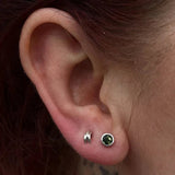 Moss Cab – 14K Gold Moss Agate Threadless End - piercing - zone.com