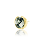 Moss Cab – 14K Gold Moss Agate Threadless End - piercing - zone.com