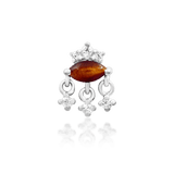 Munna – Tiger Eye & CZ Bold Cluster – 14K Gold Threadless End - piercing - zone.com