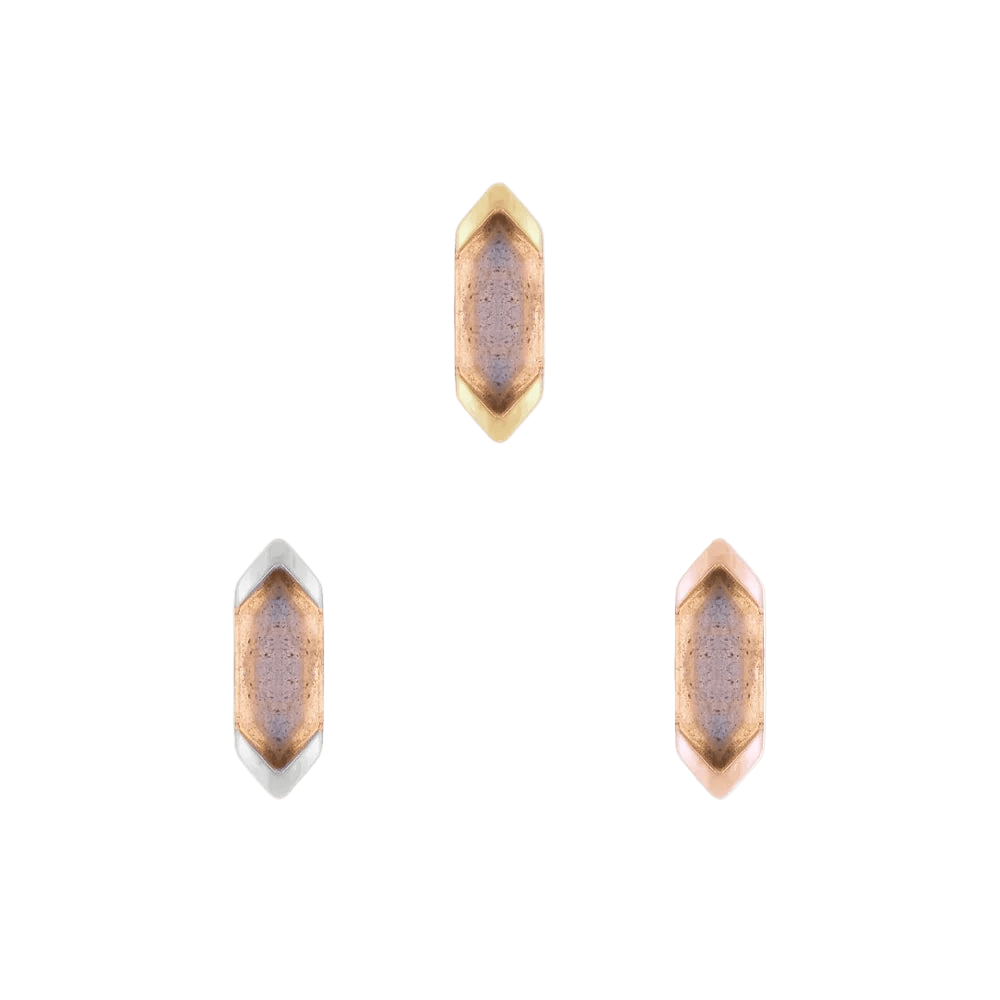 Mystic – Labradorite – 14K Gold Threadless End - piercing - zone.com