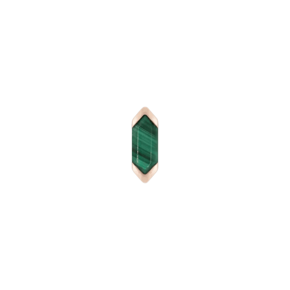 Mystic – Malachite – 14K Gold Threadless End - piercing - zone.com