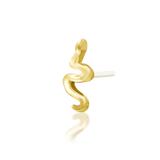 Noodle – Mini Serpent Curve – 14K Gold Threadless End - piercing - zone.com