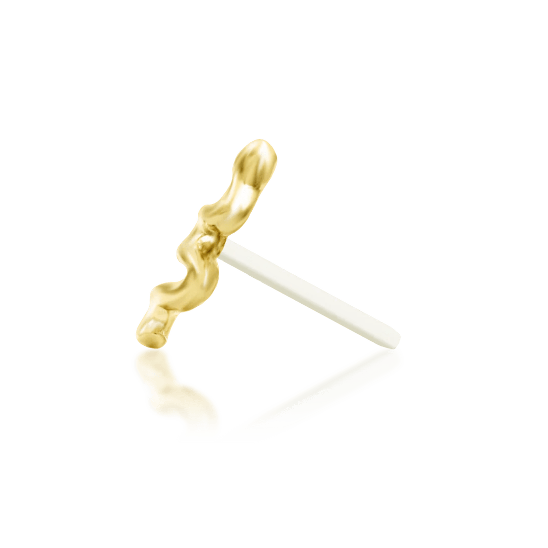 Noodle – Mini Serpent Curve – 14K Gold Threadless End - piercing - zone.com